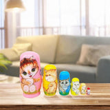 Russian Matryoshka Dolls Art Crafts Wood Statue for Christmas Office Cabinet