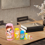 Russian Matryoshka Dolls Art Crafts Wood Statue for Christmas Office Cabinet