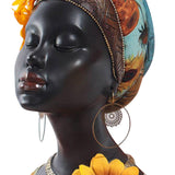 Maxbell African Woman Statue Female Art Sculpture for Desktop Restaurant Centerpiece