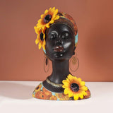 Maxbell African Woman Statue Female Art Sculpture for Desktop Restaurant Centerpiece