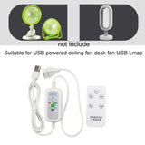 Maxbell Maxbell USB Extension Cord with Remote Control DIY for Ceiling Fan USB Fan Desk Lamp