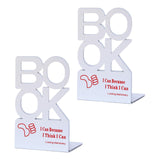Maxbell Maxbell 2x Bookends Heavy Duty Book Holder Book Organizer for Bedroom Office Library White