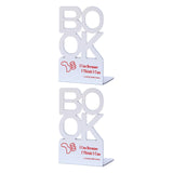 Maxbell Maxbell 2x Bookends Heavy Duty Book Holder Book Organizer for Bedroom Office Library White