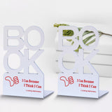 Maxbell Maxbell 2x Bookends Heavy Duty Book Holder Book Organizer for Bedroom Office Library White
