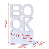 Maxbell Maxbell 2x Bookends Heavy Duty Book Holder Book Organizer for Bedroom Office Library White