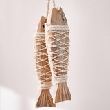Maxbell Maxbell Wood Fish Sculpture Supplies Nautical Wooden Fish Farmhouse Bathroom Outdoor 19.5x4.5cm