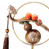 Maxbell Maxbell Chinese Gourd Ruyi Figurine 11x2.7x11.8inch for House Warming Gift Accessory Grey