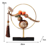 Maxbell Maxbell Chinese Gourd Ruyi Figurine 11x2.7x11.8inch for House Warming Gift Accessory Grey