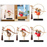 Maxbell Maxbell Chinese Gourd Ruyi Figurine 11x2.7x11.8inch for House Warming Gift Accessory Grey