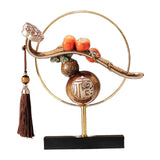 Maxbell Maxbell Chinese Gourd Ruyi Figurine 11x2.7x11.8inch for House Warming Gift Accessory Grey