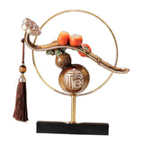 Maxbell Maxbell Chinese Gourd Ruyi Figurine 11x2.7x11.8inch for House Warming Gift Accessory Grey