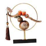 Maxbell Maxbell Chinese Gourd Ruyi Figurine 11x2.7x11.8inch for House Warming Gift Accessory Grey