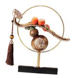 Maxbell Maxbell Chinese Gourd Ruyi Figurine 11x2.7x11.8inch for House Warming Gift Accessory Grey