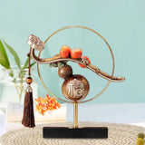Maxbell Maxbell Chinese Gourd Ruyi Figurine 11x2.7x11.8inch for House Warming Gift Accessory Grey