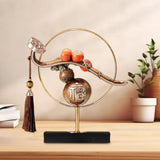 Maxbell Maxbell Chinese Gourd Ruyi Figurine 11x2.7x11.8inch for House Warming Gift Accessory Grey