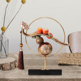 Maxbell Maxbell Chinese Gourd Ruyi Figurine 11x2.7x11.8inch for House Warming Gift Accessory Grey