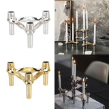Maxbell Maxbell Candle Holder Candelabra Metal Candlestick for Wedding Anniversary Christmas Silver