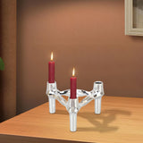 Maxbell Maxbell Candle Holder Candelabra Metal Candlestick for Wedding Anniversary Christmas Silver