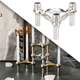 Maxbell Maxbell Candle Holder Candelabra Metal Candlestick for Wedding Anniversary Christmas Silver