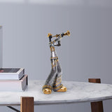 Maxbell Maxbell Resin Sculpture Shop Home Decor Cabinet Desk Figure Musician Statue Figurine Trumpet 12x13x29cm
