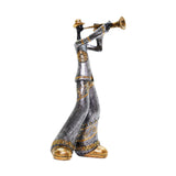 Maxbell Maxbell Resin Sculpture Shop Home Decor Cabinet Desk Figure Musician Statue Figurine Trumpet 12x13x29cm