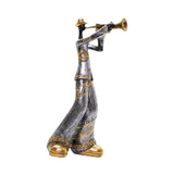 Maxbell Maxbell Resin Sculpture Shop Home Decor Cabinet Desk Figure Musician Statue Figurine Trumpet 12x13x29cm