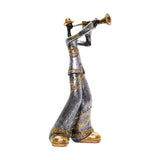 Maxbell Maxbell Resin Sculpture Shop Home Decor Cabinet Desk Figure Musician Statue Figurine Trumpet 12x13x29cm