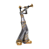 Maxbell Maxbell Resin Sculpture Shop Home Decor Cabinet Desk Figure Musician Statue Figurine Trumpet 12x13x29cm