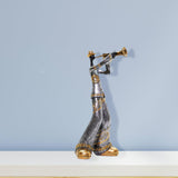 Maxbell Maxbell Resin Sculpture Shop Home Decor Cabinet Desk Figure Musician Statue Figurine Trumpet 12x13x29cm