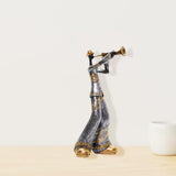 Maxbell Maxbell Resin Sculpture Shop Home Decor Cabinet Desk Figure Musician Statue Figurine Trumpet 12x13x29cm