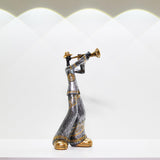 Maxbell Maxbell Resin Sculpture Shop Home Decor Cabinet Desk Figure Musician Statue Figurine Trumpet 12x13x29cm