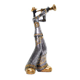 Maxbell Maxbell Resin Sculpture Shop Home Decor Cabinet Desk Figure Musician Statue Figurine Trumpet 12x13x29cm