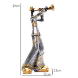 Maxbell Maxbell Resin Sculpture Shop Home Decor Cabinet Desk Figure Musician Statue Figurine Trumpet 12x13x29cm