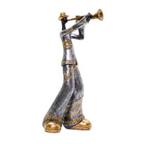 Maxbell Maxbell Resin Sculpture Shop Home Decor Cabinet Desk Figure Musician Statue Figurine Trumpet 12x13x29cm
