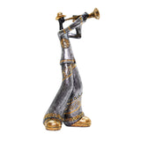 Maxbell Maxbell Resin Sculpture Shop Home Decor Cabinet Desk Figure Musician Statue Figurine Trumpet 12x13x29cm