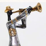 Maxbell Maxbell Resin Sculpture Shop Home Decor Cabinet Desk Figure Musician Statue Figurine Trumpet 12x13x29cm