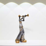 Maxbell Maxbell Resin Sculpture Shop Home Decor Cabinet Desk Figure Musician Statue Figurine Trumpet 12x13x29cm