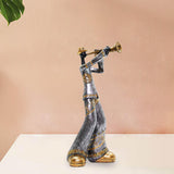 Maxbell Maxbell Resin Sculpture Shop Home Decor Cabinet Desk Figure Musician Statue Figurine Trumpet 12x13x29cm