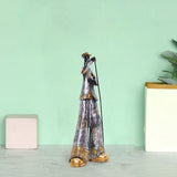 Maxbell Maxbell Resin Sculpture Shop Home Decor Cabinet Desk Figure Musician Statue Figurine Mic 14x7x28cm