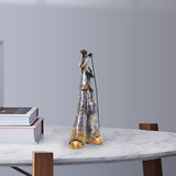 Maxbell Maxbell Resin Sculpture Shop Home Decor Cabinet Desk Figure Musician Statue Figurine Mic 14x7x28cm