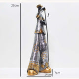 Maxbell Maxbell Resin Sculpture Shop Home Decor Cabinet Desk Figure Musician Statue Figurine Mic 14x7x28cm