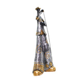 Maxbell Maxbell Resin Sculpture Shop Home Decor Cabinet Desk Figure Musician Statue Figurine Mic 14x7x28cm