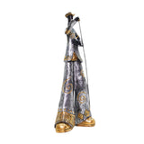 Maxbell Maxbell Resin Sculpture Shop Home Decor Cabinet Desk Figure Musician Statue Figurine Mic 14x7x28cm