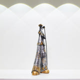Maxbell Maxbell Resin Sculpture Shop Home Decor Cabinet Desk Figure Musician Statue Figurine Mic 14x7x28cm