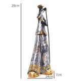 Maxbell Maxbell Resin Sculpture Shop Home Decor Cabinet Desk Figure Musician Statue Figurine Mic 14x7x28cm
