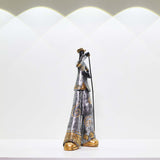 Maxbell Maxbell Resin Sculpture Shop Home Decor Cabinet Desk Figure Musician Statue Figurine Mic 14x7x28cm