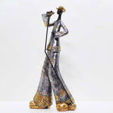 Maxbell Maxbell Resin Sculpture Shop Home Decor Cabinet Desk Figure Musician Statue Figurine Mic 14x7x28cm