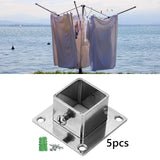 Maxbell Maxbell 5Pcs Square Post Flange Heavy Duty Support Floor Post Flange Fence Post Base Inner Dia 26mm