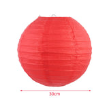 Maxbell Maxbell 5 Pieces 30cm DIY Chinese Round Paper Lanterns Decoration for Birthday Party Red