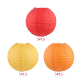 Maxbell Maxbell 5 Pieces 30cm DIY Chinese Round Paper Lanterns Decoration for Birthday Party Red